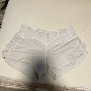 White Lululemon athletic shorts. Size 2